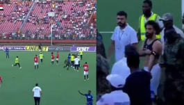 Szokujące sceny podczas meczu eliminacji mistrzostw świata między Sierra Leone i Egiptem. Mo Salaha chroniła armia (fot. X/The Sun)