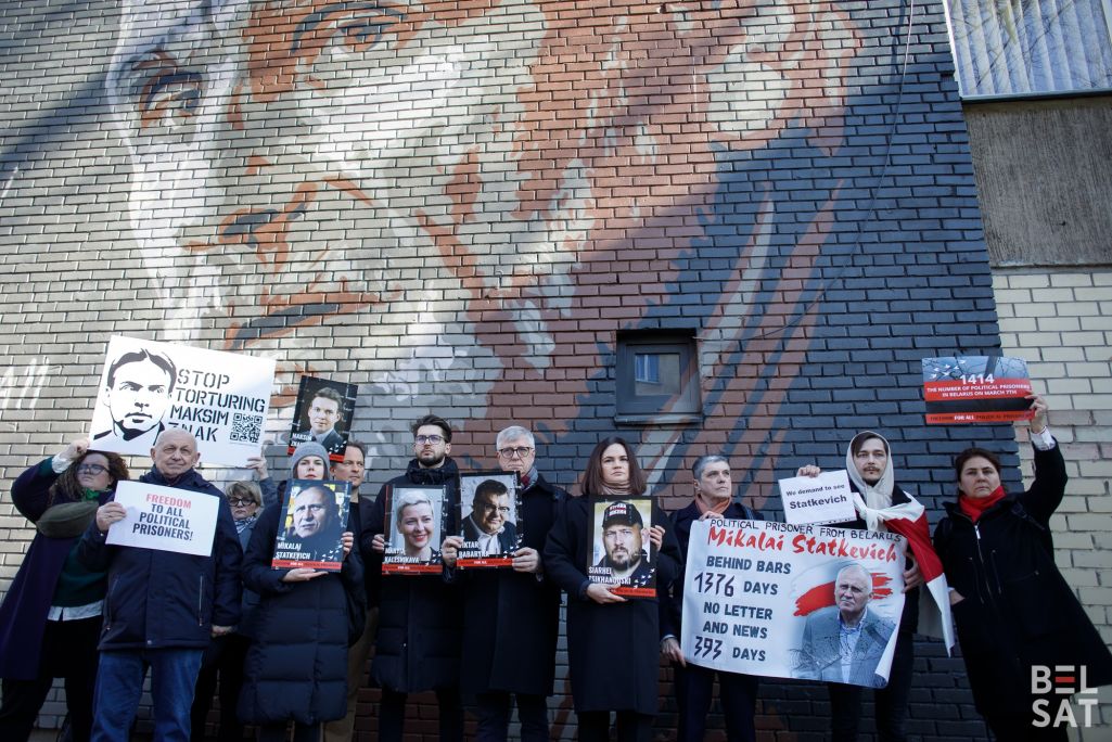 Светлана Тихановская, правозащитники, брифинг, Вильнюс, Сергей Тихановский, Николай Статкевич, Максим Знак, Мария Колесникова (Фота: Белсат)
