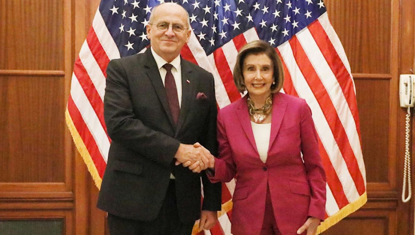 Min. Zbigniew Rau spotkał się z przewodniczącą amerykańskiej Izby Reprezentantów Nancy Pelosi (fot. Bartosz Peterman/MSZ)