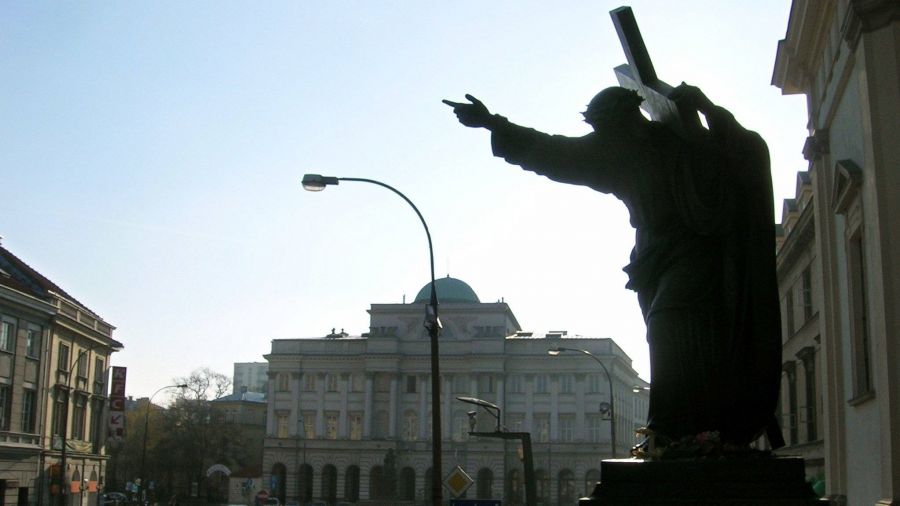 Radiowe msze święte od początku są nadawane z kościoła pw. Świętego Krzyża przy Krakowskim Przedmieściu w Warszawie. Fot. Bernd von Jutrczenka / dpa /PAP/DPA