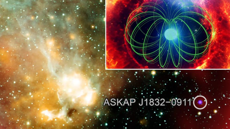 ASKAP J1832−0911 znajduje się w naszej galaktyce Drogi Mlecznej, około 15 tysięcy lat świetlnych od Ziemi (fot. NASA/CXC/SAO/N)