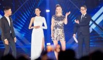 Cały półfinałowy koncert poprowadzili natomiast: Assi Azar, Lucy Ayoub, Bar Refaeli oraz Erez Tal (fot. Andres Putting/EBU)