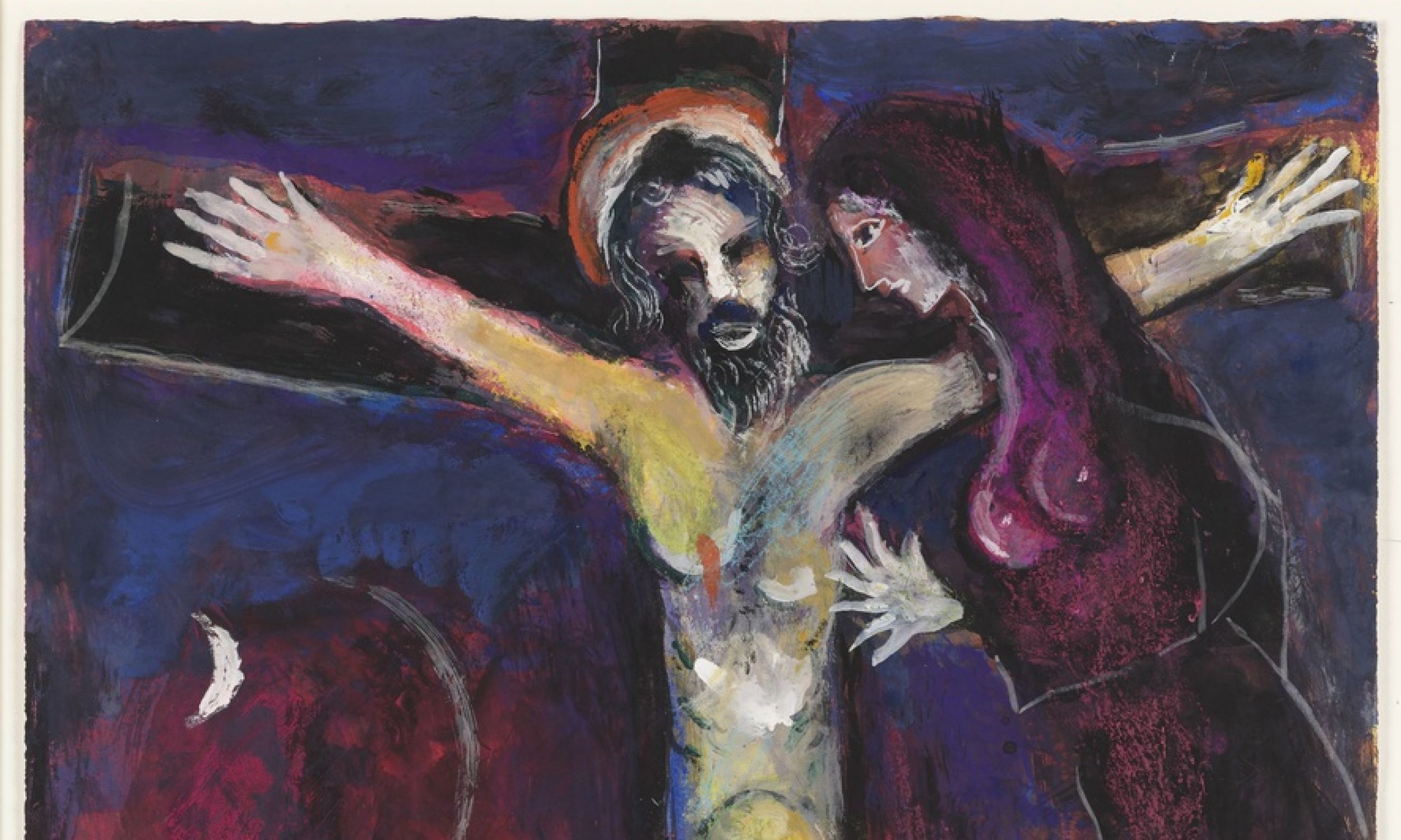 The Crucifixion (Crucifixion), 1954–1959 – gouache, pastel, cream paper. In the collection of the National Museum in Warsaw. Photo: Igor Oleś / National Museum in Warsaw   © ADAGP, Paris, 2022