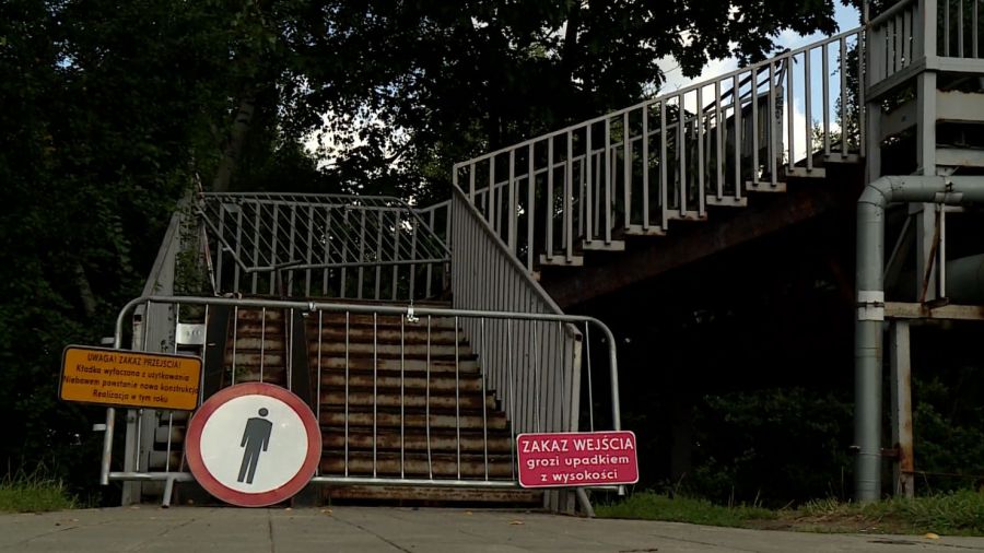 Kładka łączyła Boguszowice Osiedle i Boguszowice Stare. Fot. TVP3 Katowice