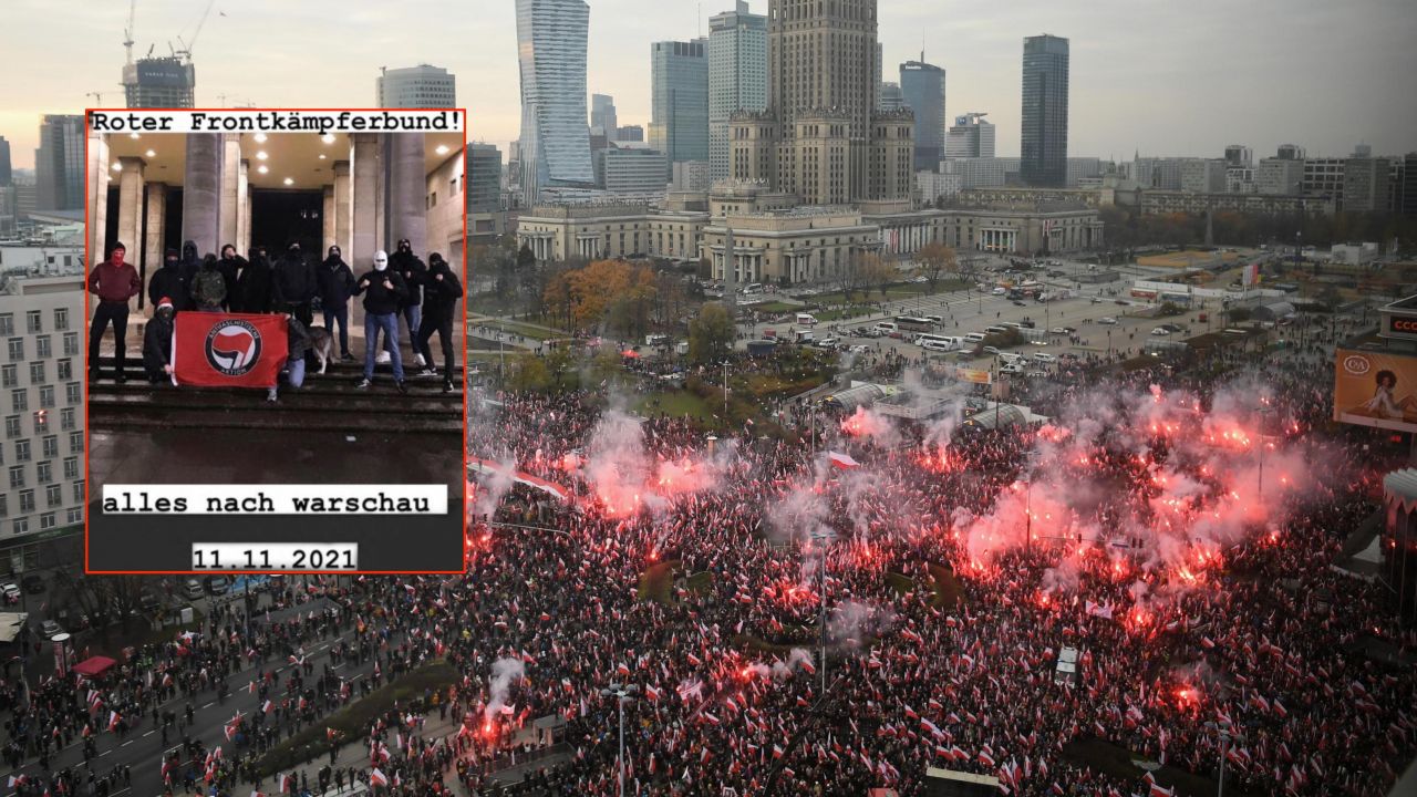 Uczestnicy Marszu Niepodległości 11 listopada w Warszawie (fot. PAP/Radek Pietruszka, twitter.com/rafalhubert) Uczestnicy Marszu Niepodległości 11 listopada w Warszawie (fot. PAP/Radek Pietruszka, twitter.com/rafalhubert)