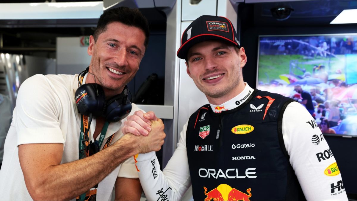 Robert Lewandowski i Max Verstappen (fot. Getty Images) Robert Lewandowski i Max Verstappen (fot. Getty Images)