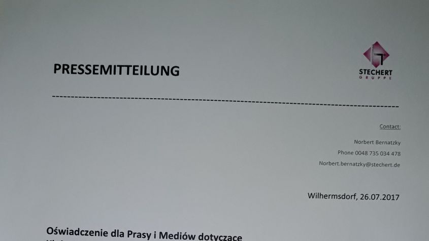 Oświadczenie Stechert Gruppe (fot. TVP Sport)
