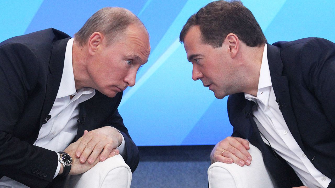 Władimir Putin, Dmitrij Miedwiediew (fot. Sasha Mordovets/Getty Images)