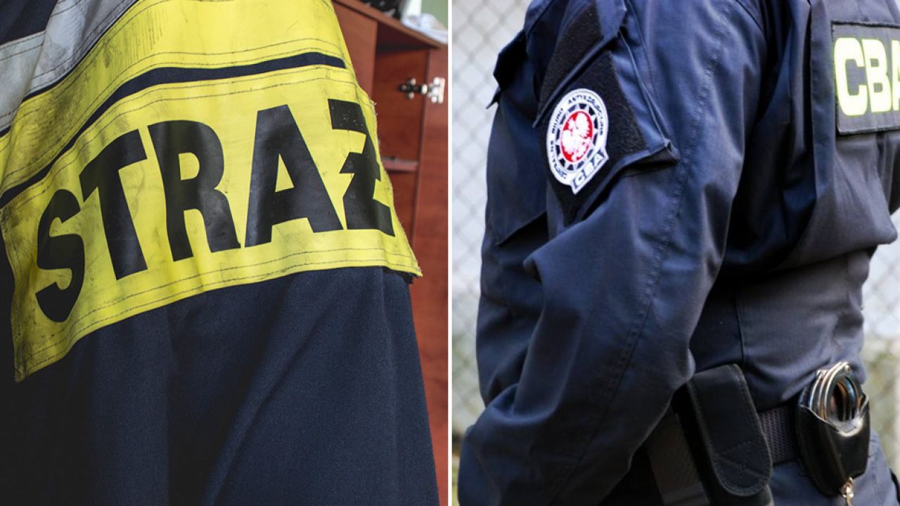 CBA zatrzymało byłych funkcjonariuszy straży pożarnej (fot. Facebook/CBA/Paweł Chrabąszcz/tvp.info)