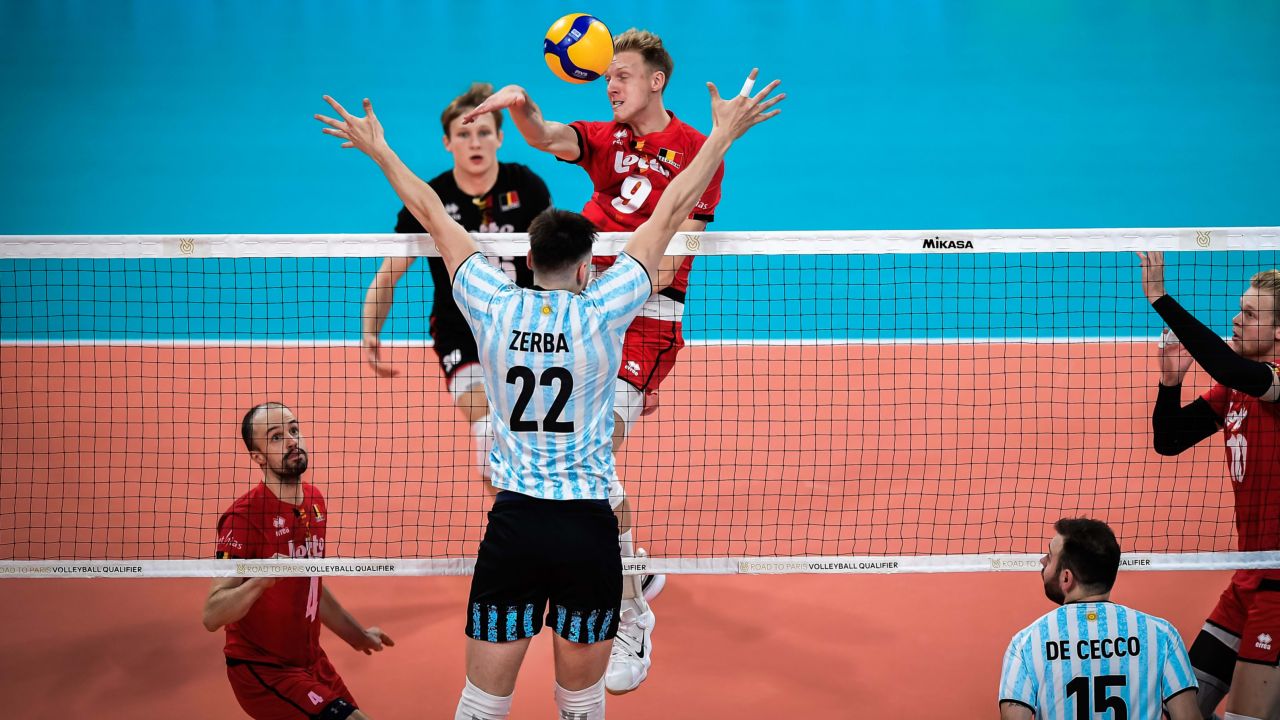 Kadr z meczu Argentyna – Belgia (fot. Volleyball World)