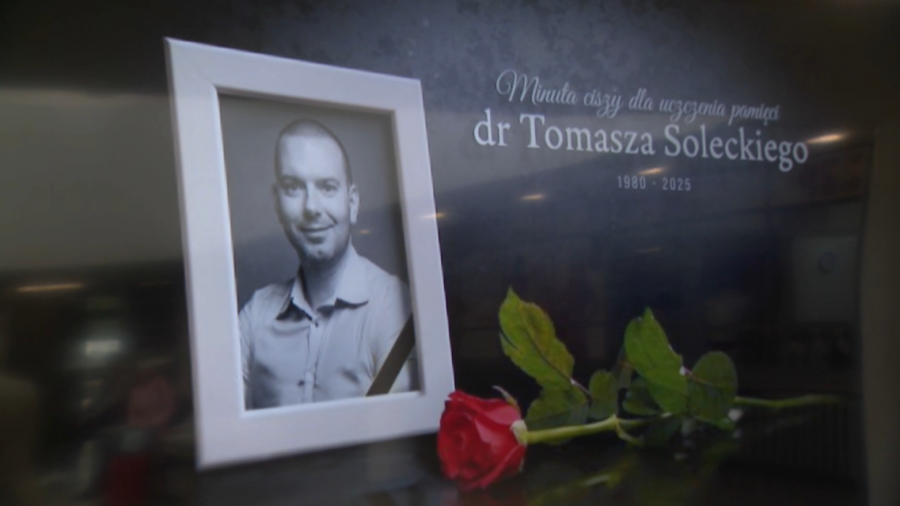 Minuta ciszy w szpitalach. To wyraz solidarności środowiska medycznego (fot. TVP3 Łódź)