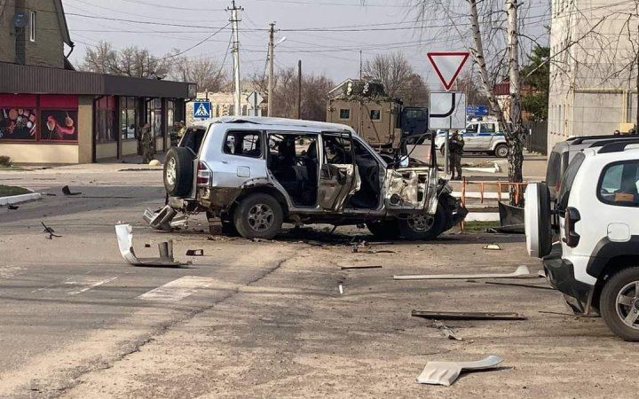 Машына, у якой быў Валерый Чайка. (Крыніца: «Артем ЛИСОГОР Луганська ОВА/OFFICIAL» / Telegram)
