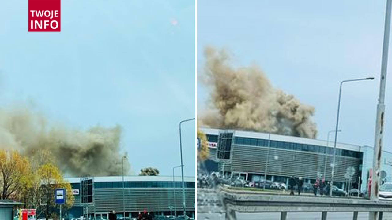 Pożar w salonie samochodowym w Piasecznie (fot. Twoje Info)