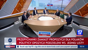 Dyskusja w TVP Info o jednej liście opozycji (fot. TVP Info)