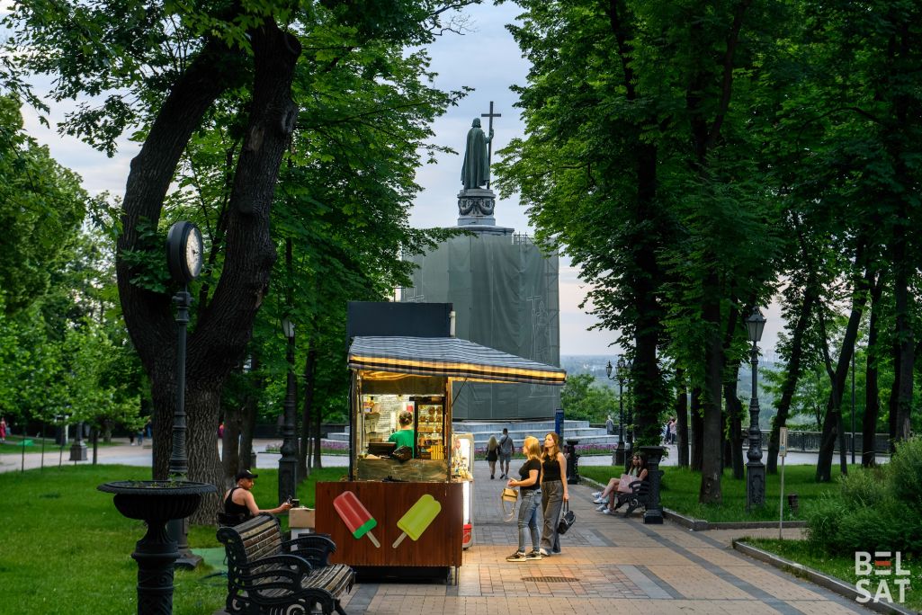 Помнік князю Уладзіміру на Уладзімірскай гары ў Кіеве, Украіна. 28 траўня 2024 года. (Фота: Уладзіслаў Максіменка / Белсат)