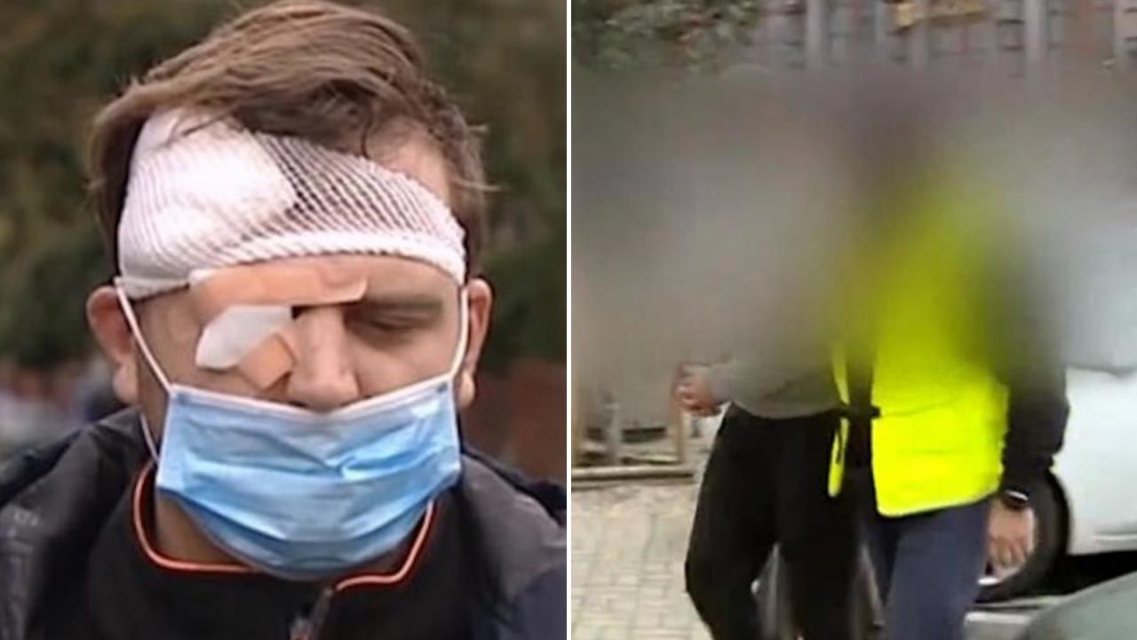 Aleksander K. miał zaatakować dziennikarza TVP, gdy ten kończył już pracę (fot. TVP Info) Aleksander K. miał zaatakować dziennikarza TVP, gdy ten kończył już pracę (fot. TVP Info)