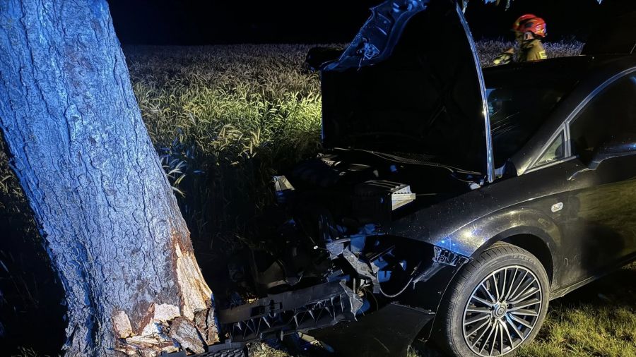 W nocy 2 lipca doszło do wypadku z miejscowości Zbójenko (fot. OSP Zbójno)