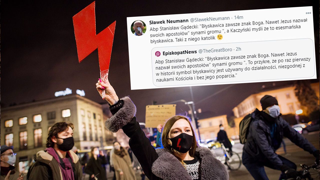 Błyskawica – symbol organizacji Strajk Kobiet (fot. Attila Husejnow / SOPA Images / LightRocket przez Getty Images) Błyskawica – symbol organizacji Strajk Kobiet (fot. Attila Husejnow / SOPA Images / LightRocket przez Getty Images)