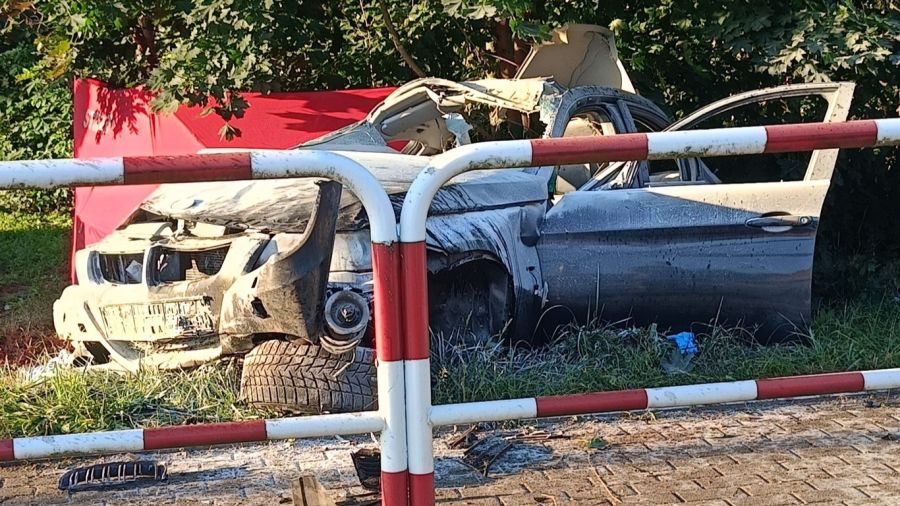 Fałkowo, powiat gnieźnieński, śmiertelny wypadek, nie żyje 22-latek (fot. OSP w Łubowie)
