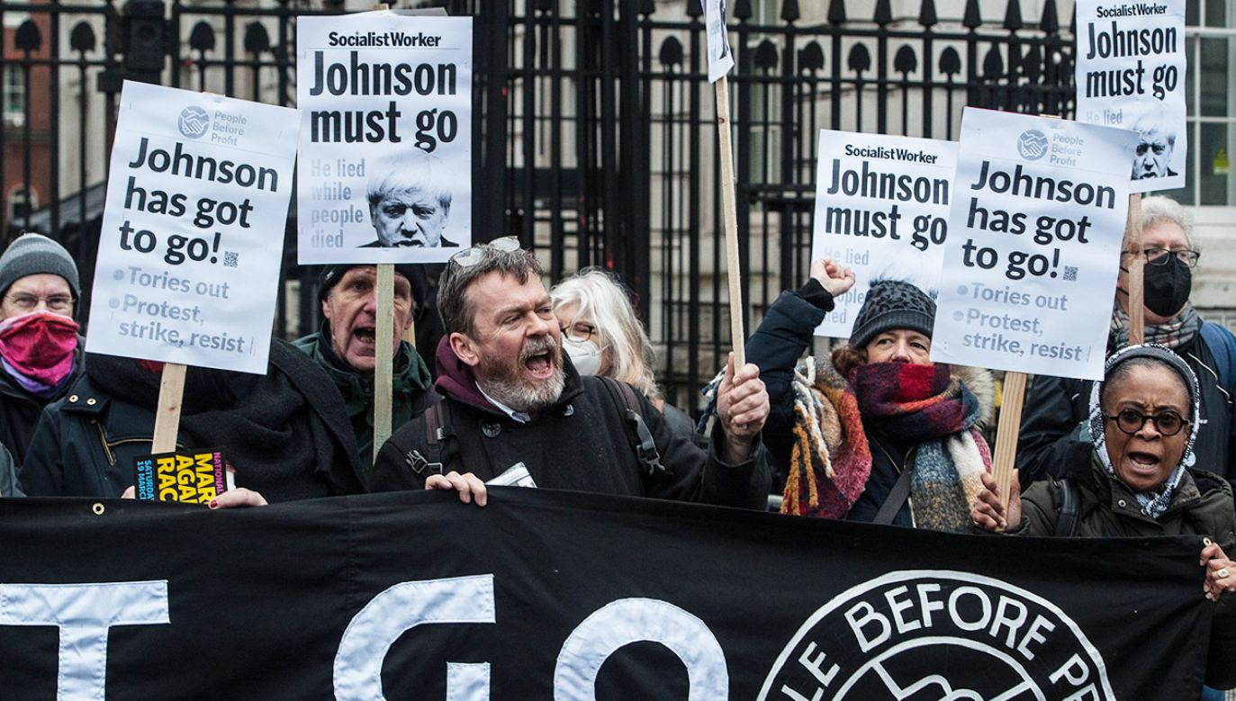 Protest przeciwko Borisowi Johnsonowi (fot. Guy Smallman/Getty Images)