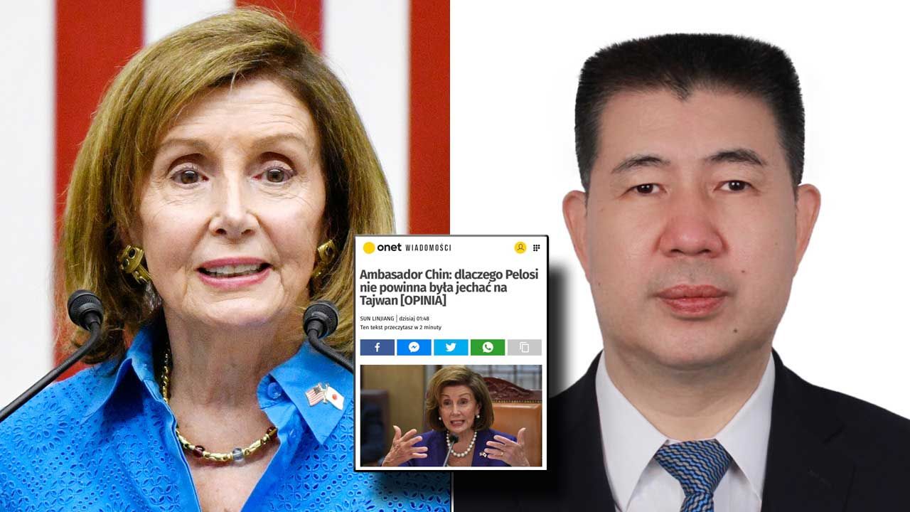 Nancy Pelosi krytykowana przez ambasadora Chin Suna Linjianga (fot. PAP/EPA/FRANCK ROBICHON;pl.china-embassy)