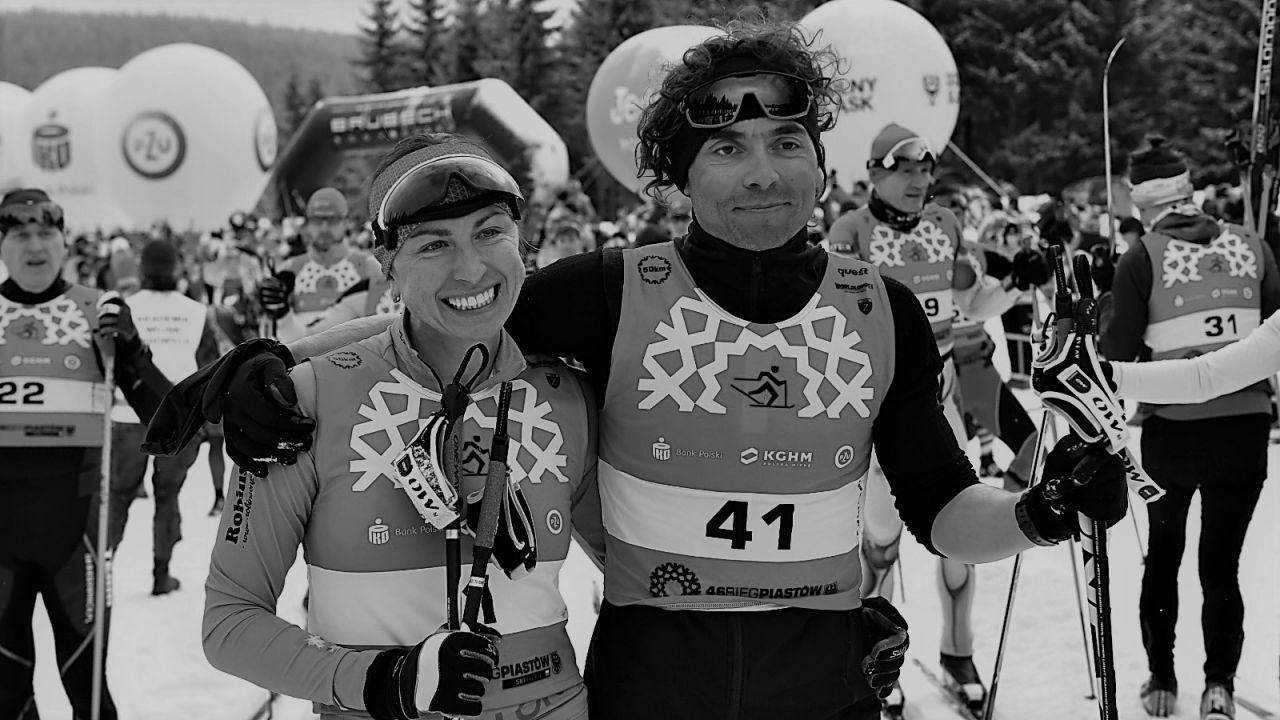 Justyna Kowalczyk i jej mąż, Kacper Tekieli (fot. PAP)