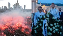 Piłkarze Legii Warszawa byli jednymi z wielu sportowców, którzy oddali hołd Powstańcom (fot. Jakub Wydra – Legia Warszawa/PAP)