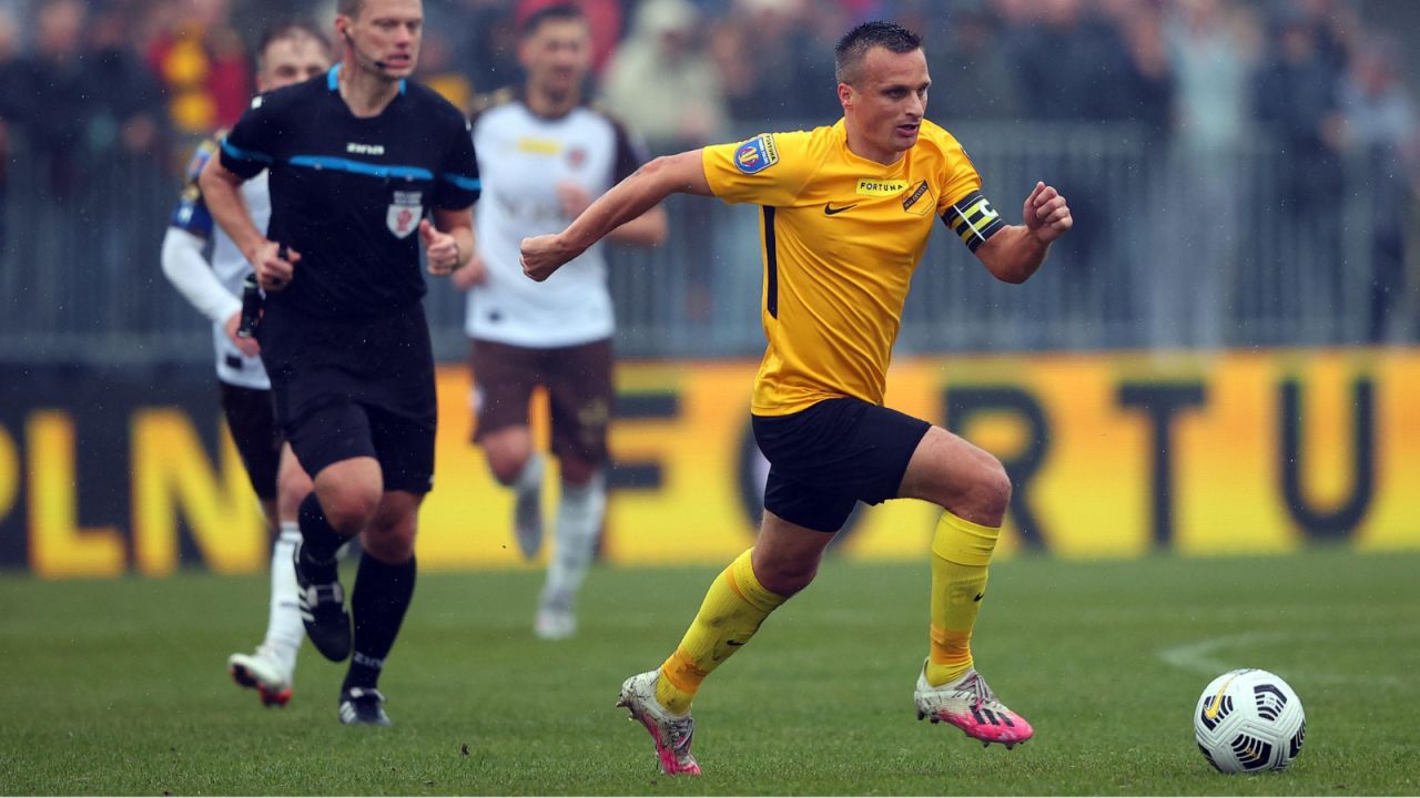 Sławomir Peszko w barwach Wieczystej Kraków (fot. PAP)