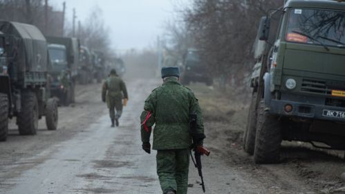 Расейскія вайскоўцы ў вёсцы Бугас Данецкай вобласці