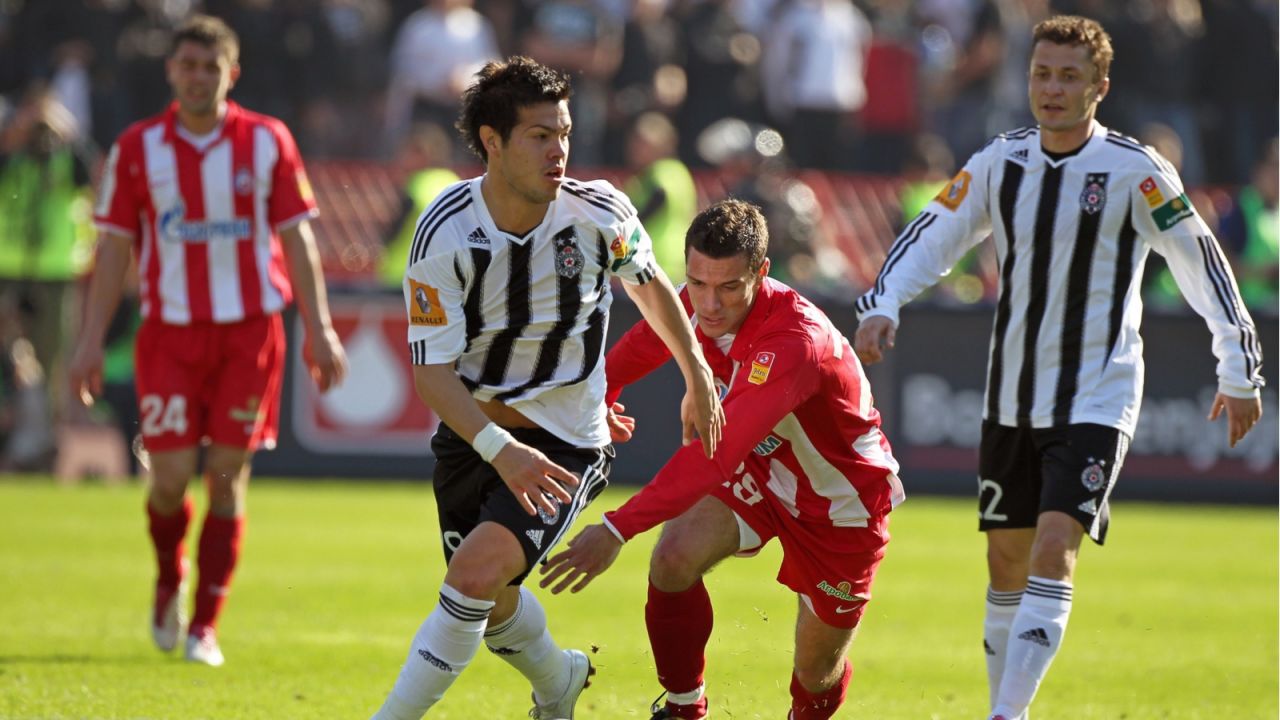 Marko Vesović w meczu Partizan – Crvena (fot. PAP).