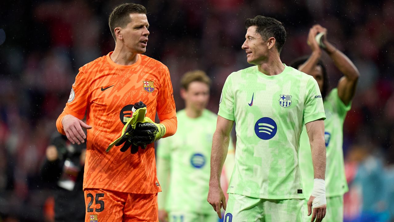 Robert Lewandowski i Wojciech Szczęsny (fot. Getty Images)