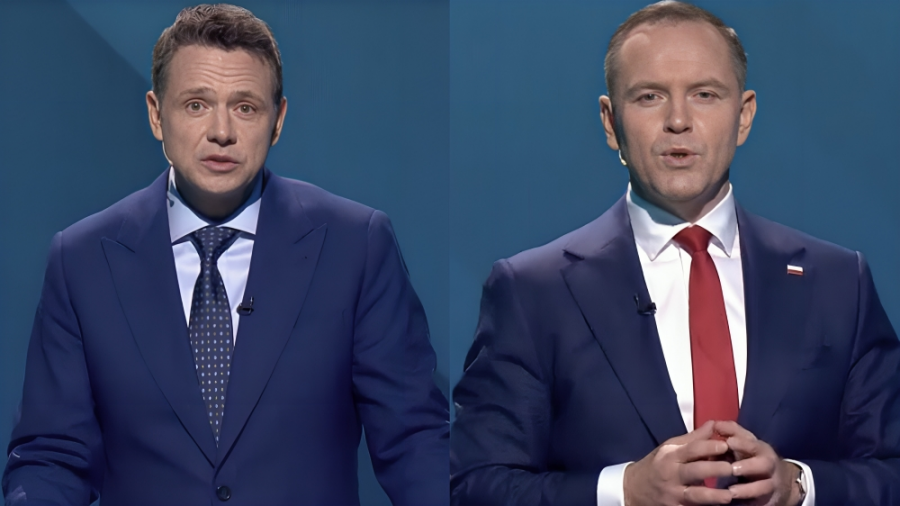 The presidential frontrunners: Rafał Trzaskowski (L) and Karol Nawrocki. Photo: X/@tvp_info