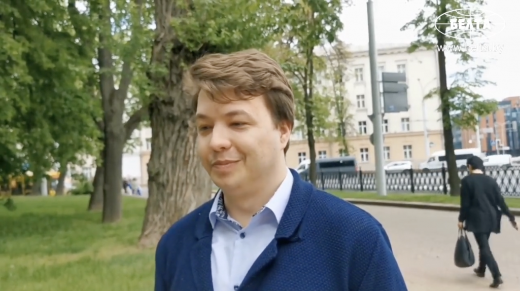 Раман Пратасевіч пасля памілавання. Скрыншот з відэа: belta_telegramm / Telegram