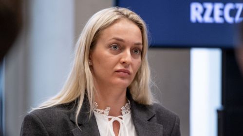 Анжаліка Мельнікава на слуханнях у польскім Сейме. Варшава, Польшча. 