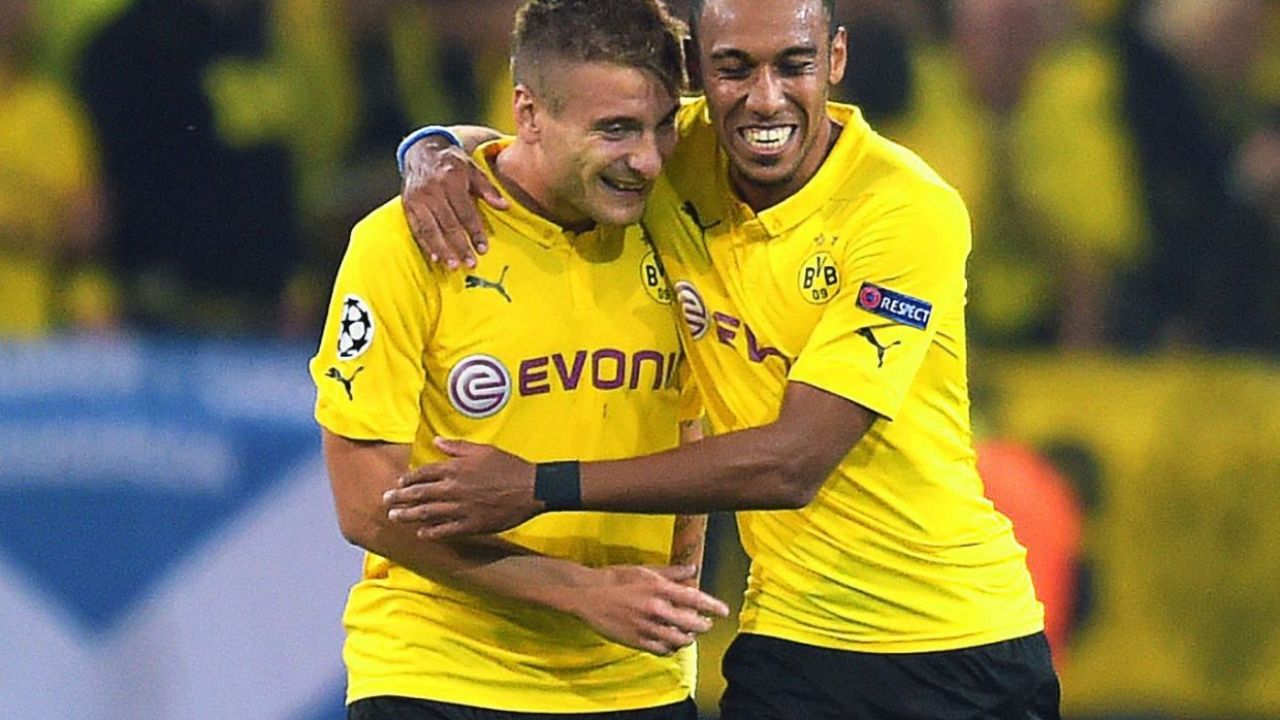 Ciro Immobile i Pierre-Emerick Aubameyang (fot. PAP/EPA)