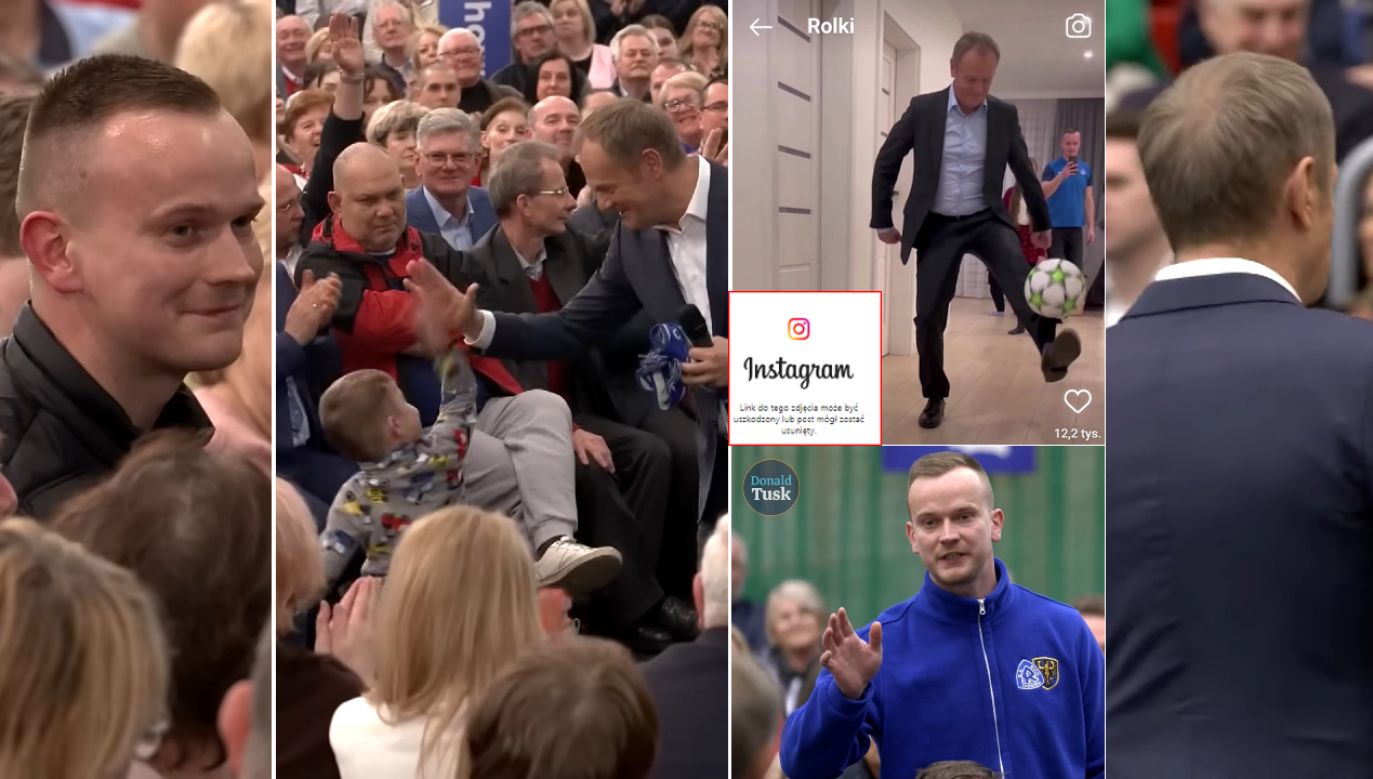 Mieszkaniec Chorzowa szybko poznał się na Tusku (fot. Youtube/Donald Tusk, Instagram/Donald Tusk)