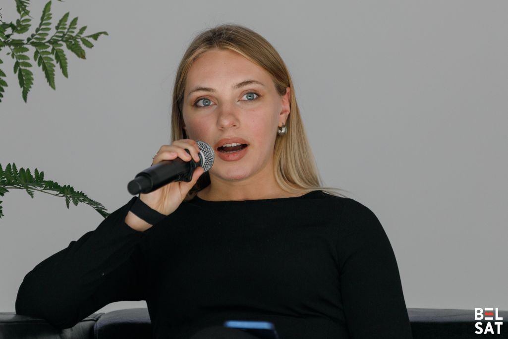 Аліна Харысава прымае ўдзел у канферэнцыі «Reshape». Варшава, Польшча. 15 чэрвеня 2025 года. Фота: Белсат